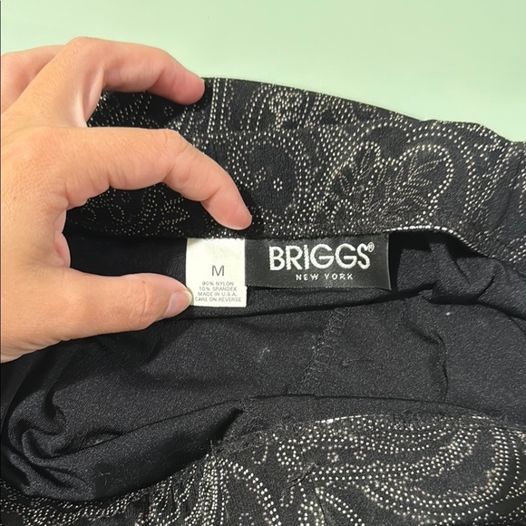 Vintage 90s Briggs New York Black Maxi A-Line Skirt, Faux Buttons, Front Slit - Picture 6 of 8